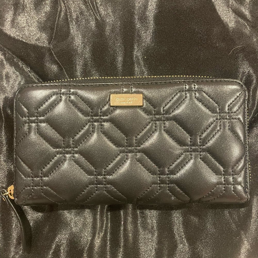 Kate Spade Black Quilted Leather Wallet